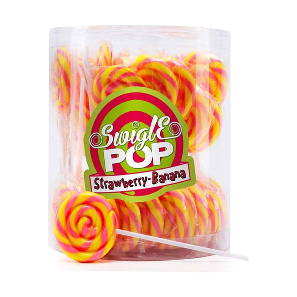 Sucettes Swigle Pop Mini Banana Strawberry x50 - B2B Pop's America